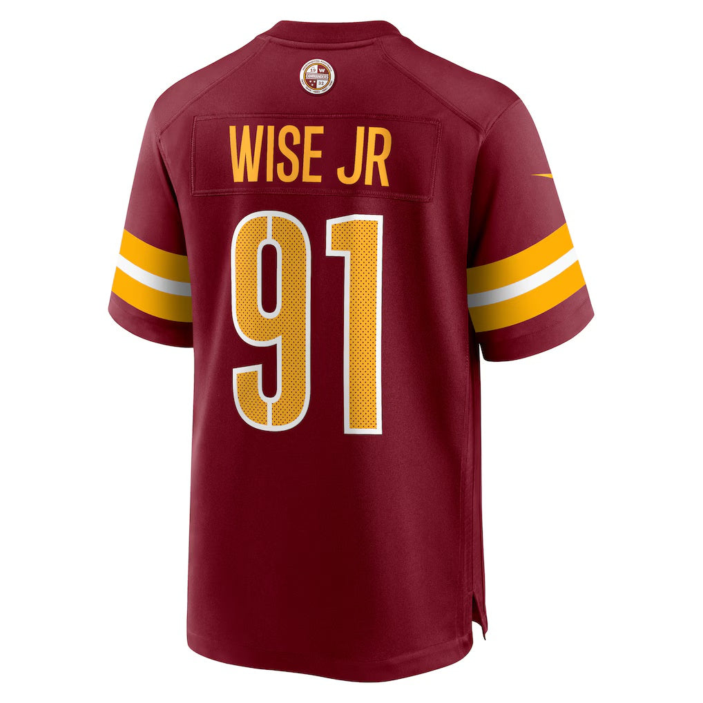 W.Commanders #91 Deatrich Wise Jr. Burgundy REYNOLDS Team Game Jersey