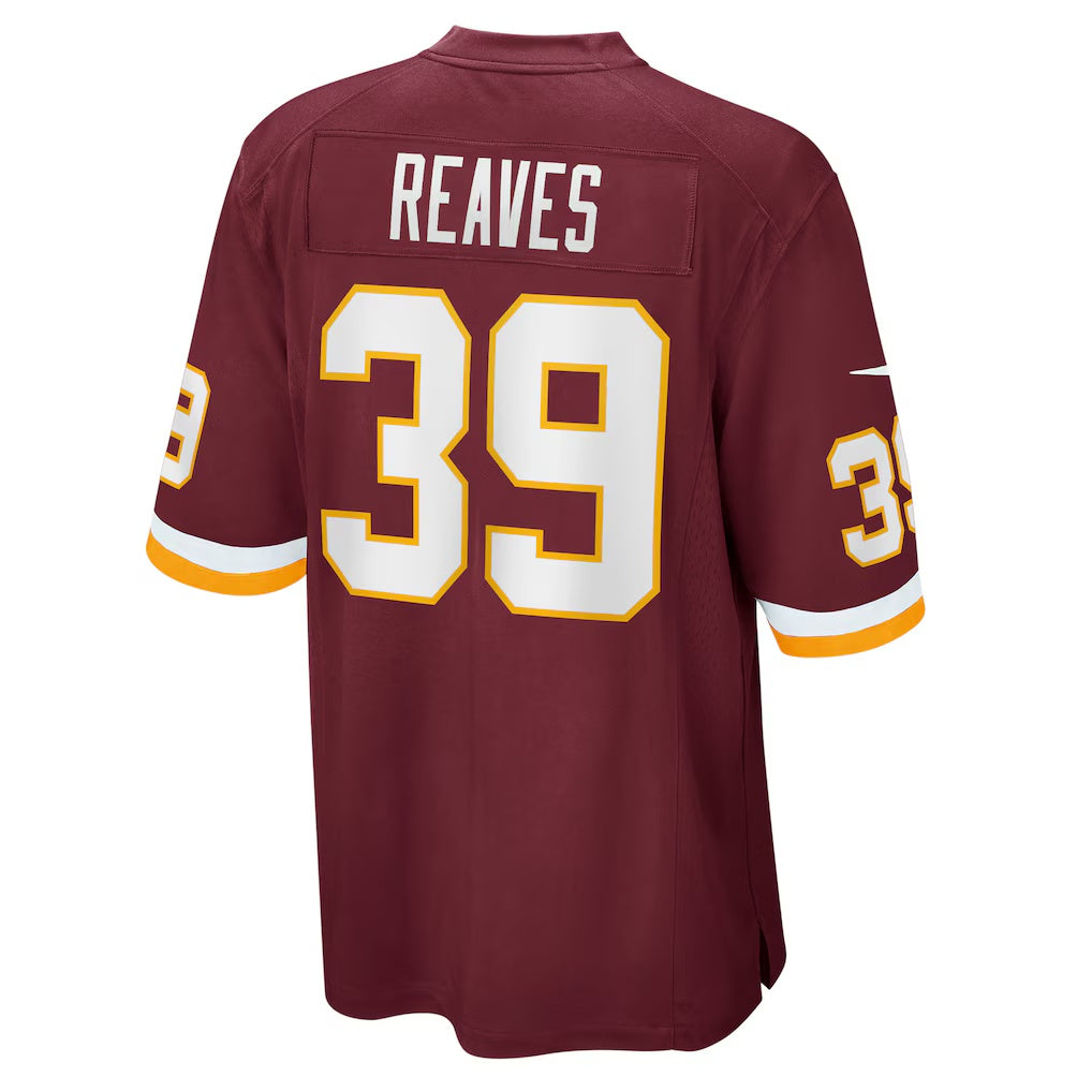 W.Football Team #39 Jeremy Reaves Burgundy REYNOLDS Game Player Jersey