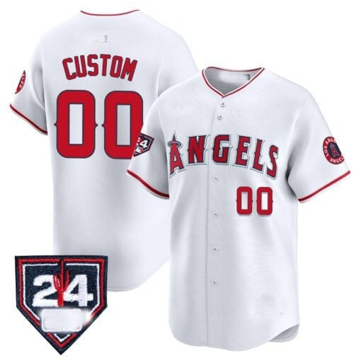 Custom Los Angeles Angels 2024 Spring Training Patch Vapor Premier Limited Jersey ¨C White Red REYNOLDS