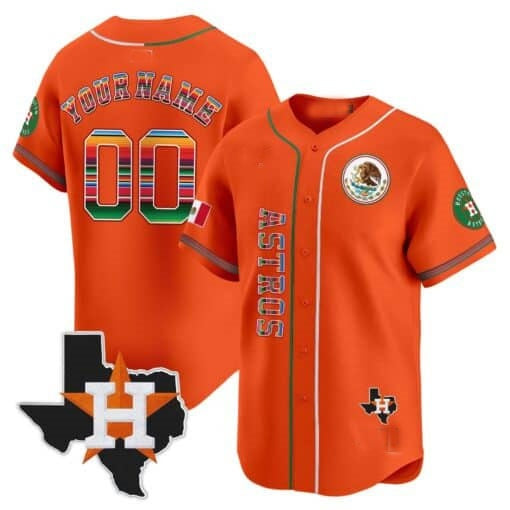Custom Houston Astros Mexico Vapor Premier Limited Jersey V4 ¨C Orange REYNOLDS