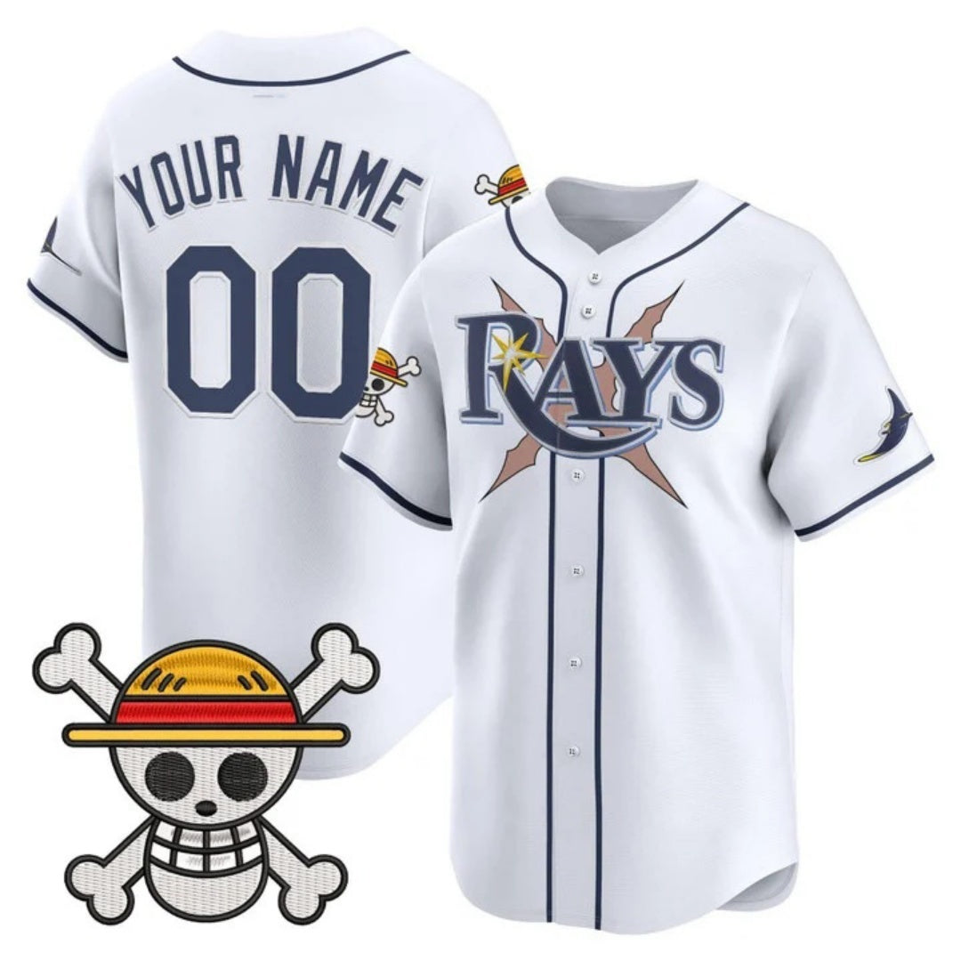 Custom Tampa Bay Rays x One Piece White REYNOLDS Vapor Premier Limited Jersey - Stitched