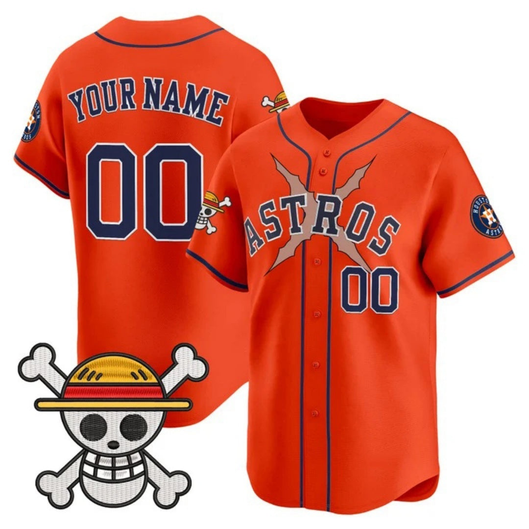 Custom Houston Astros x One Piece Orange REYNOLDS Vapor Premier Limited Jersey - Stitched