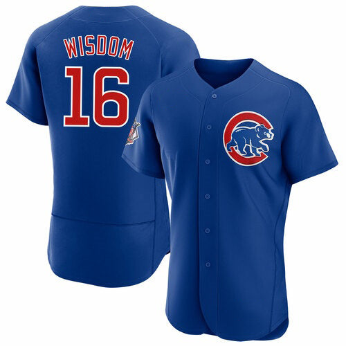 Chicago Cubs #16 Patrick Wisdom Blue REYNOLDS Flex Base Stitched Jersey