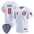 Chicago Cubs #8 Ian Happ Player White REYNOLDS Pinstripe Vapor Premier Limited Home Stitched Jerseys