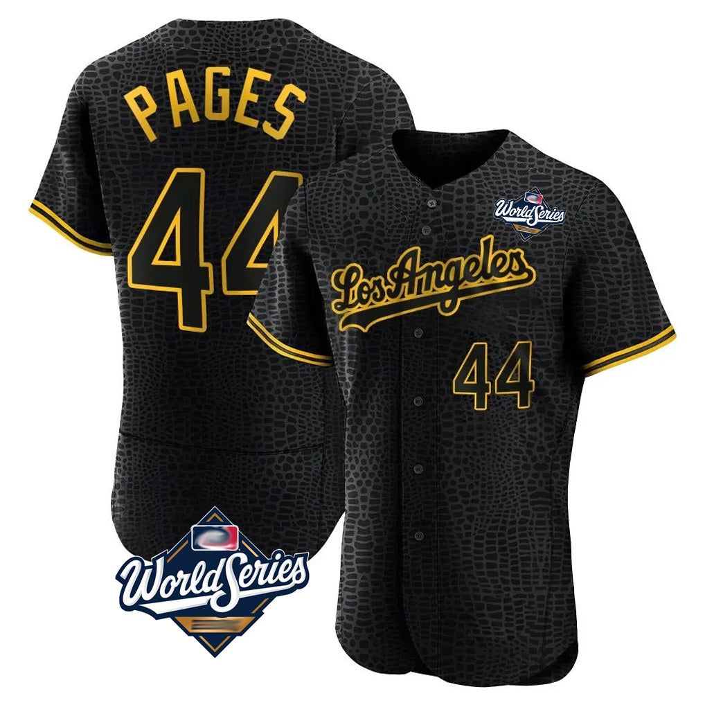 Los Angeles Dodgers #44 Andy Pages Player Black REYNOLDS World Series Snake Skin City Limited Elite Home Stitched Jerseys