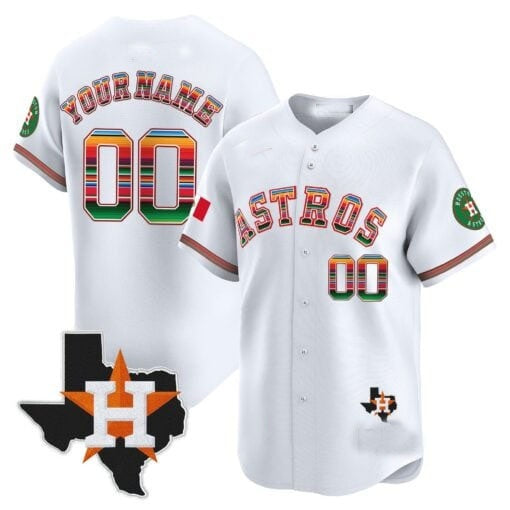 Custom Houston Astros Mexico Texas Patch Vapor Premier Limited Jersey ¨C White REYNOLDS