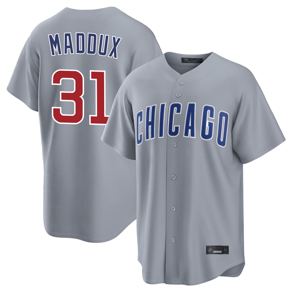 Chicago Cubs #31 Greg Maddux Player Gray REYNOLDS Home Game Stitched Jerseys