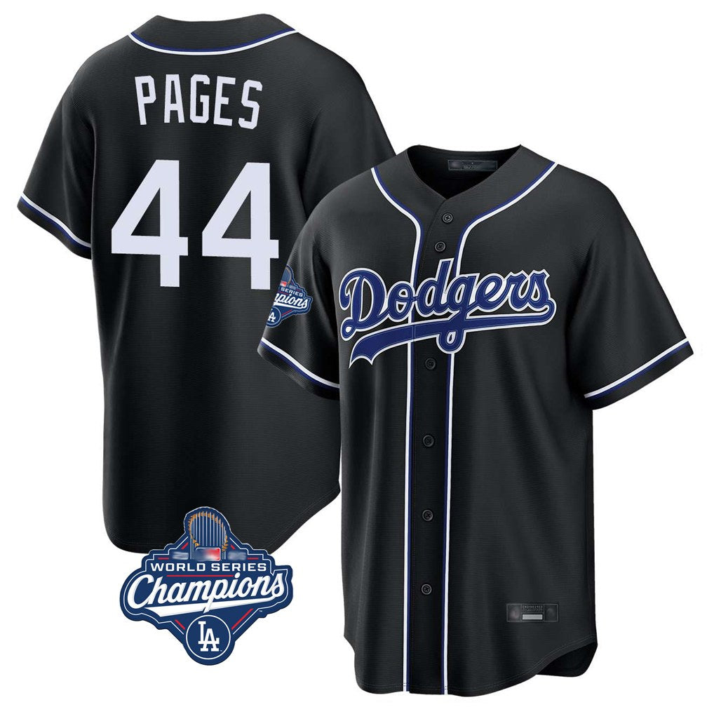 Los Angeles Dodgers #44 Andy Pages Player Black REYNOLDS World Series Meet Carbon Limited Home Stitched Jerseys