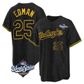 Los Angeles Dodgers #25 Tommy Edman Player Black REYNOLDS World Series Snake Skin City Game Home Stitched Jerseys