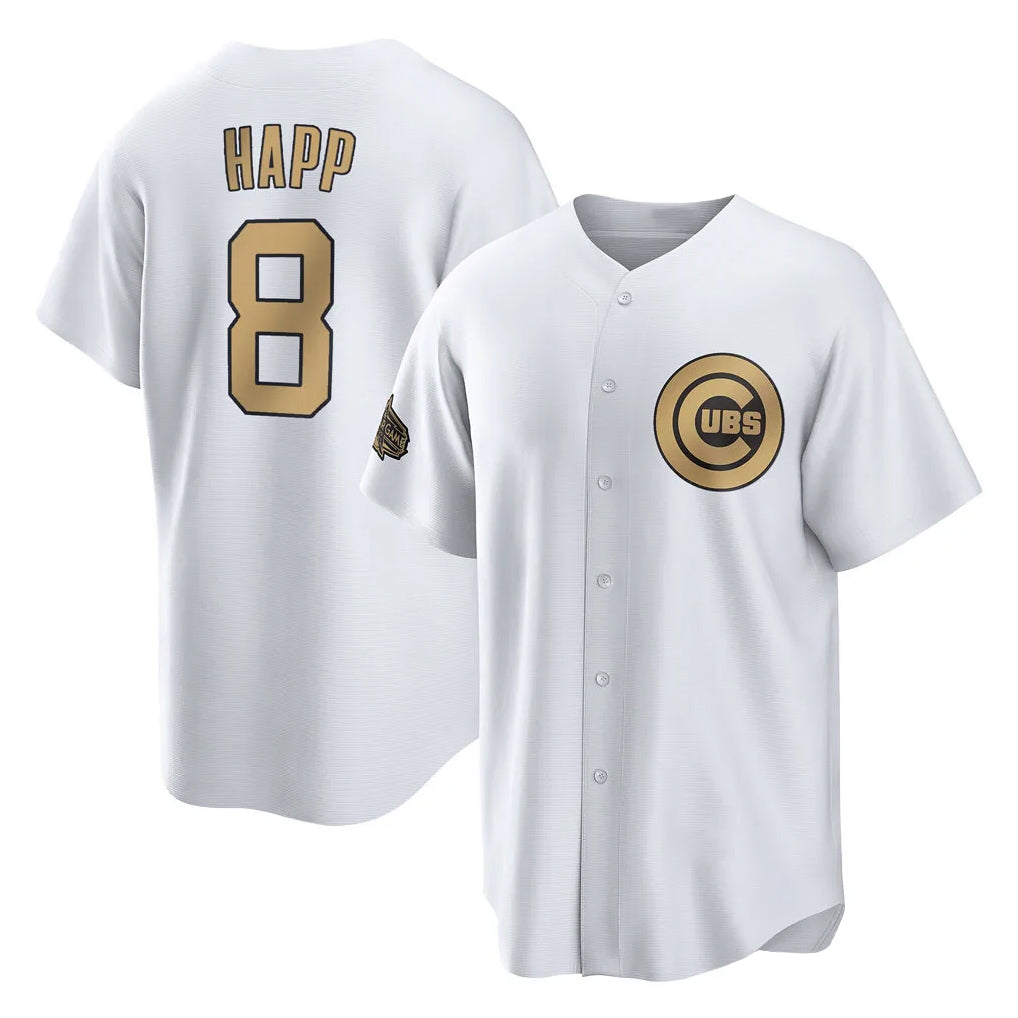Chicago Cubs #8 Ian Happ Player Gold REYNOLDS All-Star Game Home Stitched Jerseys