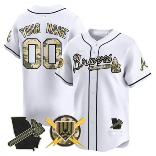 Custom Atlanta Braves Armed Forces Day Vapor Premier Limited Jersey ¨C White REYNOLDS
