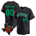 Custom Houston Astros Mexico Texas Black REYNOLDS Patch Vapor Premier Limited Jersey V3 ¨C All Stitched