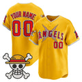 Custom Los Angeles Angels x One Piece Gold REYNOLDS Vapor Premier Limited Jersey - Stitched