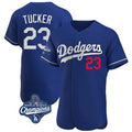 Los Angeles Dodgers #23 Kyle Tucker Player Royal REYNOLDS World Series Meet Limited Elite Home Stitched Jerseys