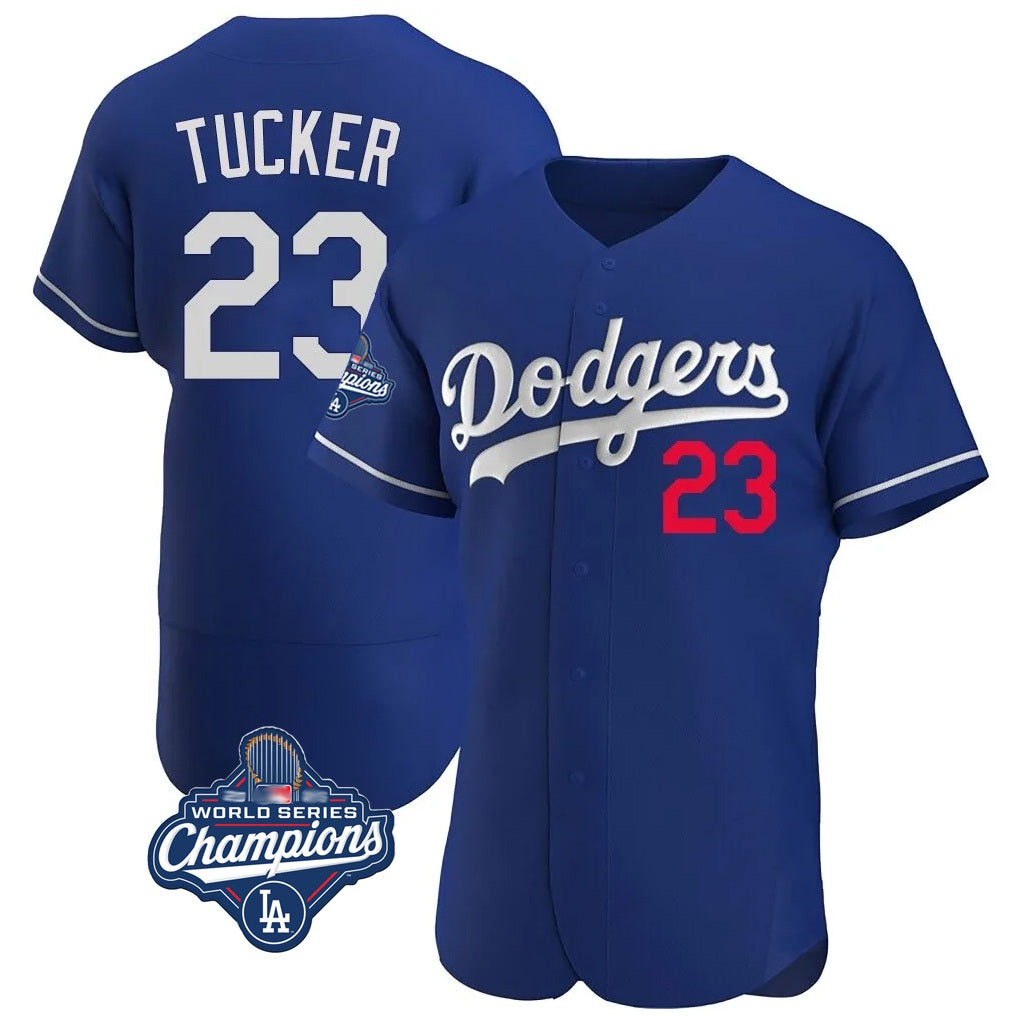 Los Angeles Dodgers #23 Kyle Tucker Player Royal REYNOLDS World Series Meet Limited Elite Home Stitched Jerseys