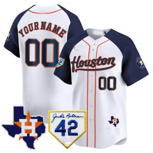 Custom Houston Astros 2024 Jackie Robinson Patch Vapor Premier Limited Jersey ¨C White 3 REYNOLDS