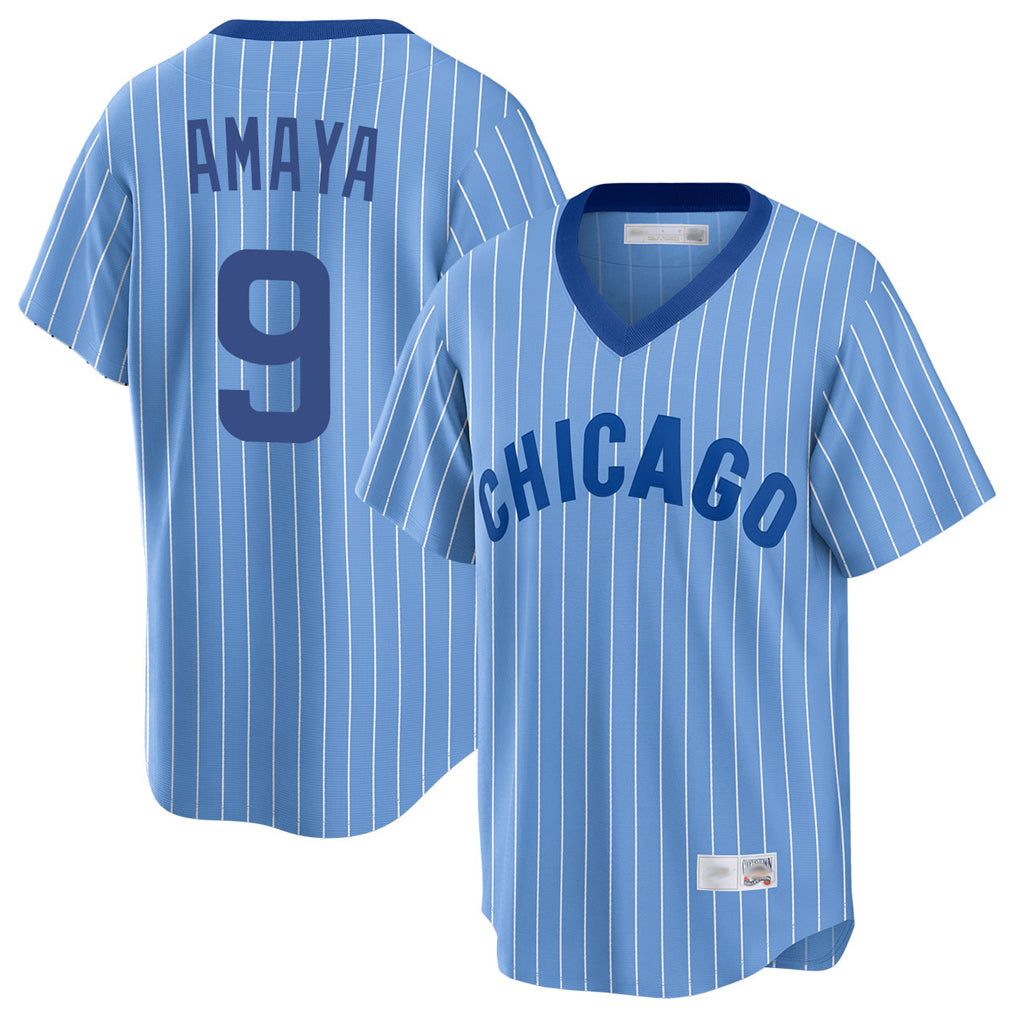 Chicago Cubs #9 Miguel Amaya Player Blue REYNOLDS T-shirt Cooperstown Collection Limited Stitched Jerseys