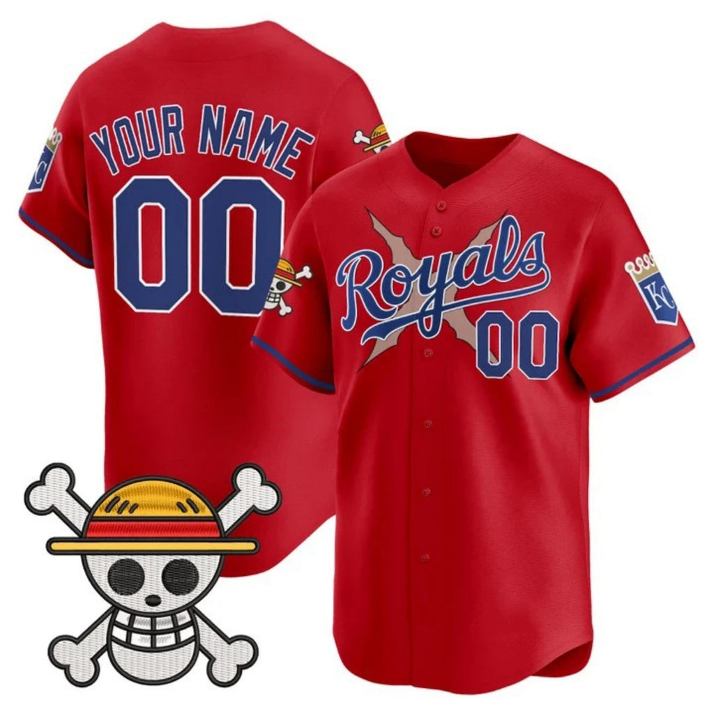 Custom Kansas City Royals x One Piece Red REYNOLDS Vapor Premier Limited Jersey - Stitched