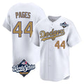 Los Angeles Dodgers #44 Andy Pages Player White Gold REYNOLDS World Series Collection Limited Home Stitched Jerseys