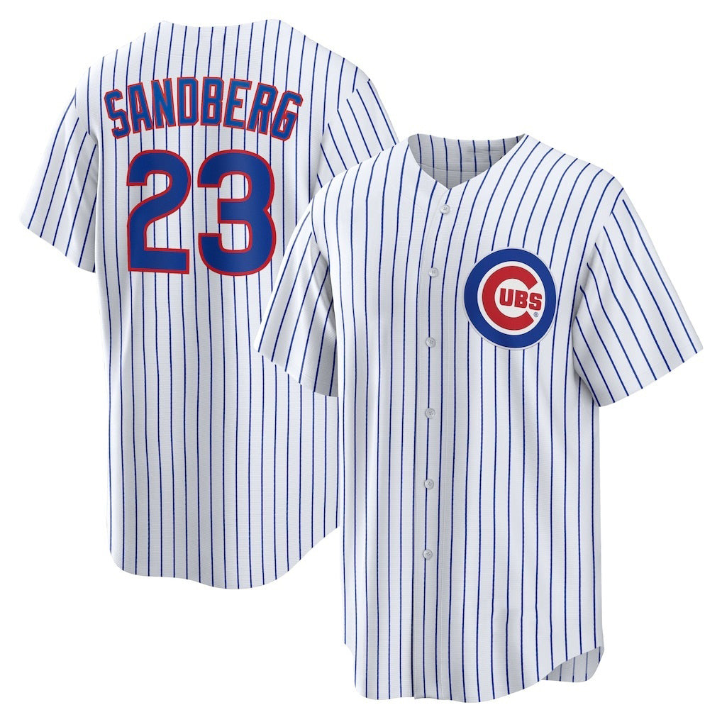 Chicago Cubs #23 Ryne Sandberg White REYNOLDS Home Retired Player Replica Jersey