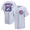 Chicago Cubs #23 Ryne Sandberg White REYNOLDS Home Retired Player Replica Jersey