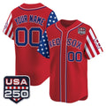 Custom Boston Red Sox America 250 Edition Vapor Premier Limited Red REYNOLDS Stitched Jerseys