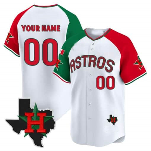 Custom Houston Astros Mexico Texas White REYNOLDS Patch Vapor Premier Limited Jersey V3 ¨C Alternate