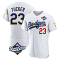 Los Angeles Dodgers #23 Kyle Tucker Player Gold White REYNOLDS World Series 2026 Collection Stadium Limited Elite Stitched Jerseys