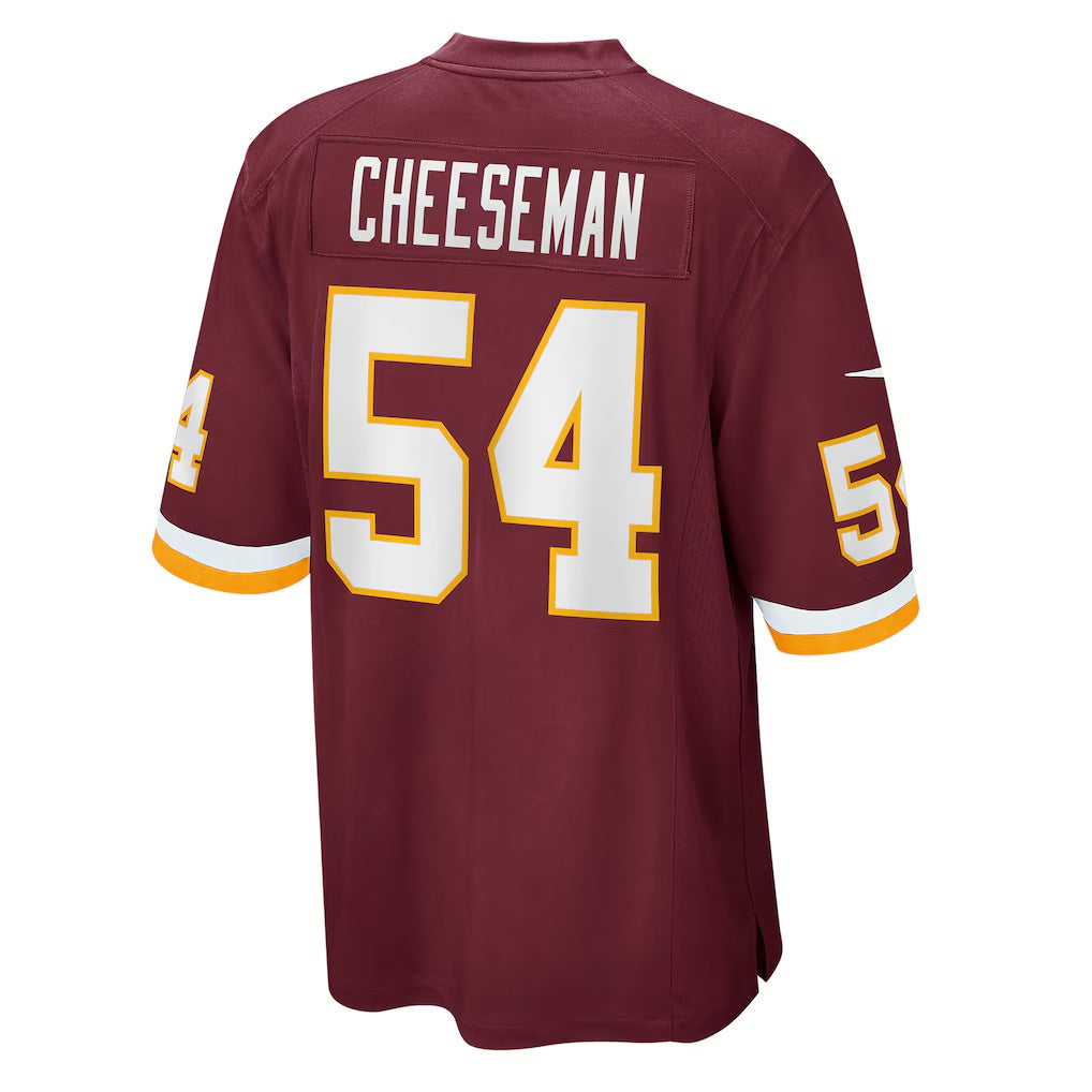 W.Football Team #54 Camaron Cheeseman Burgundy REYNOLDS Game Jersey