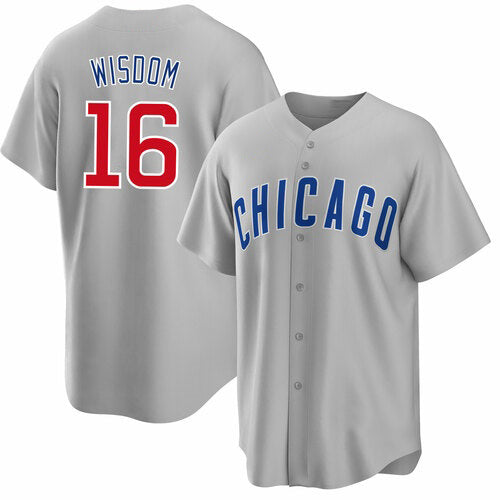 Chicago Cubs #16 Patrick Wisdom Gray REYNOLDS Cool Base Stitched Jersey