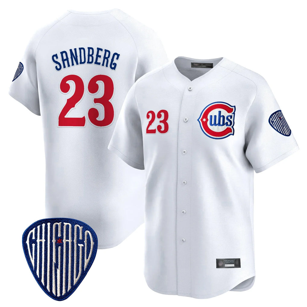 Chicago Cubs #23 Ryne Sandberg Player White REYNOLDS Vapor Premier Limited Home Stitched Jerseys