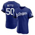 Los Angeles Dodgers #50 Mookie Betts Player Royal REYNOLDS City Connect Elite Home Stitched Jerseys