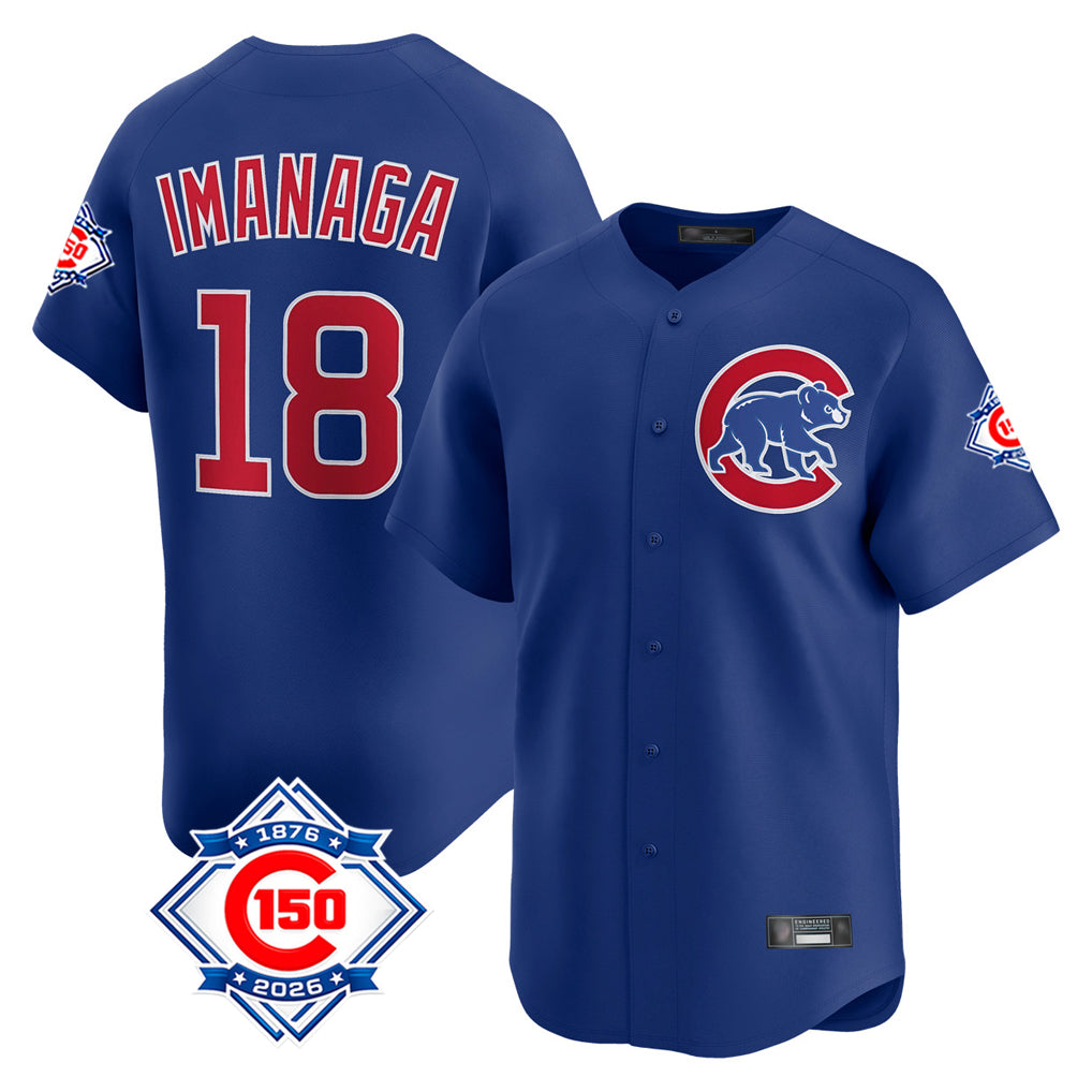 Chicago Cubs #18 Shota Imanaga Player Royal REYNOLDS 150th Anniversary Limited Home Stitched Jerseys