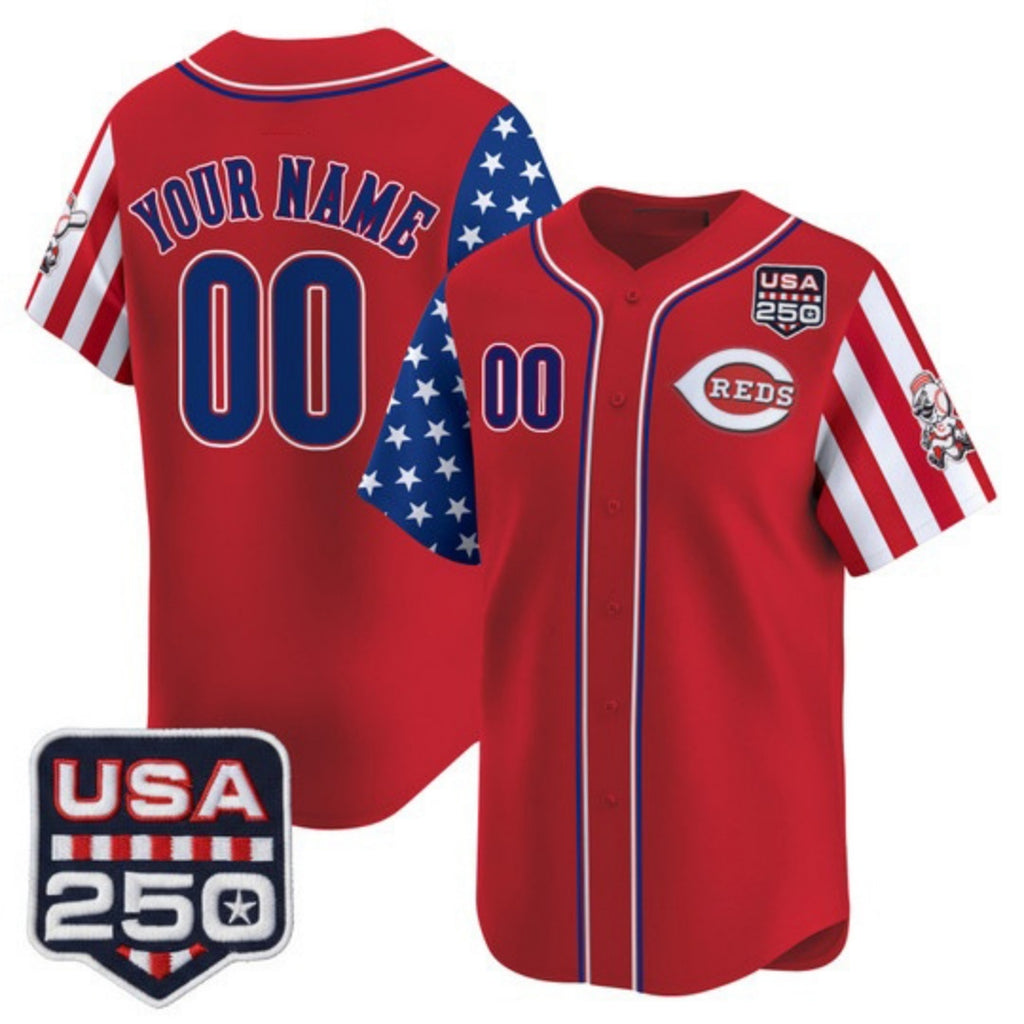 Custom Cincinnati Reds America 250 Edition Vapor Premier Limited Red REYNOLDS Stitched Jerseys