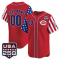 Custom Cincinnati Reds America 250 Edition Vapor Premier Limited Red REYNOLDS Stitched Jerseys