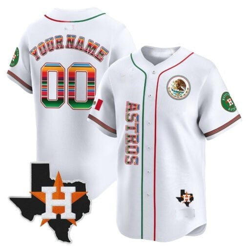 Custom Houston Astros Mexico Vapor Premier Limited Jersey V4 ¨C All Stitched-White REYNOLDS
