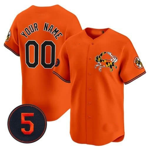 Custom Baltimore Orioles Robinson Patch Vapor Premier Limited Jersey V3 ¨C Orange REYNOLDS