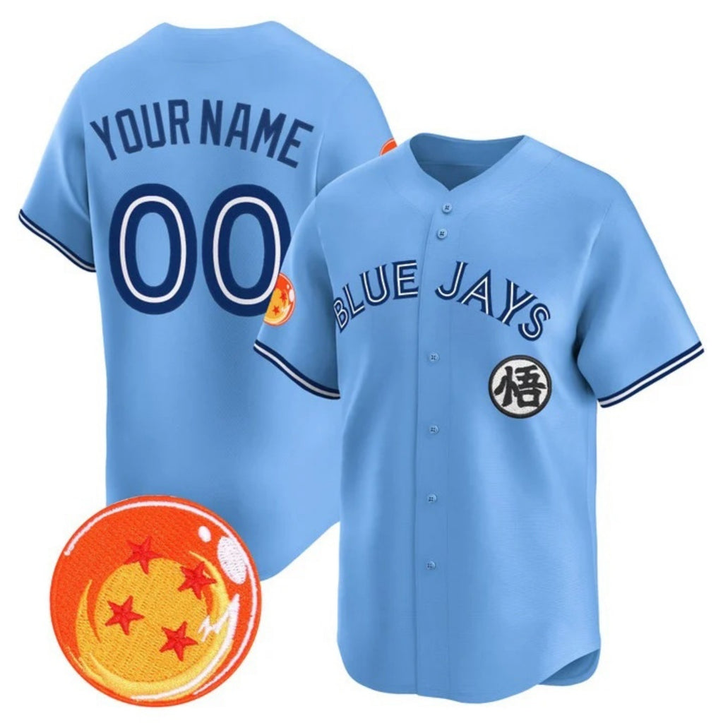 Custom Toronto Blue Jays x Dragon Ball Blue REYNOLDS Vapor Premier Limited Jersey - All Stitched