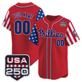 Custom Philadelphia Phillies America 250 Edition Vapor Premier Limited Red REYNOLDS Stitched Jerseys