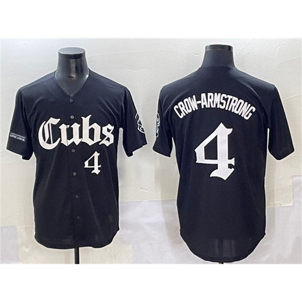 Chicago Cubs #4 Pete Crow-Armstrong Black REYNOLDS 'Gothic North Side Edition' Vapor Premier Limited Stitched Jersey