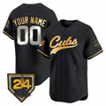Custom Chicago Cubs 2024 Spring Training Patch Vapor Premier Limited Jersey ¨C All Stitched-Black REYNOLDS