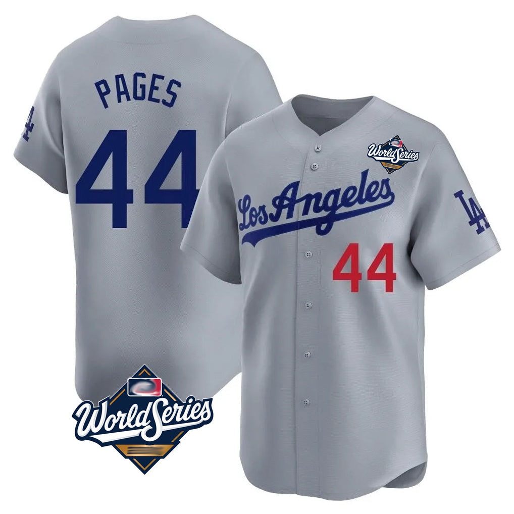 Los Angeles Dodgers #44 Andy Pages Player Gray REYNOLDS World Series Limited Home Stitched Jerseys
