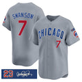 Chicago Cubs #7 Dansby Swanson Gray REYNOLDS 'Ryne Sandberg Tribute' Vapor Limited V3 Stitched Jersey