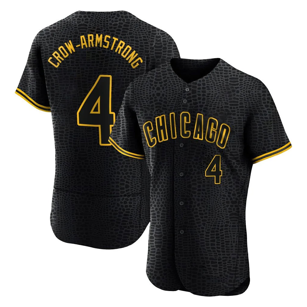 Chicago Cubs #4 Pete Crow-Armstrong Player Black REYNOLDS Snake Skin City Limited Elite Home Game Stitched Jerseys