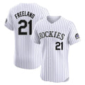 Colorado Rockies #21 Kyle Freeland Player White REYNOLDS Limited Elite Home Stitched Jerseys