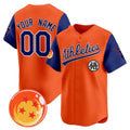 Custom Oakland Athletics x Dragon Ball Royal Orange REYNOLDS Vapor Premier Limited Jersey - All Stitched