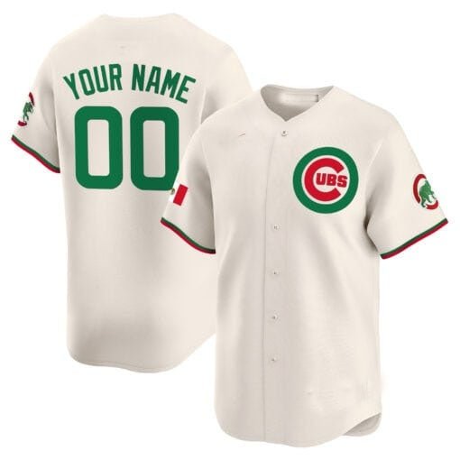 Custom Chicago Cubs Mexico Vapor Premier Limited Jersey V3 ¨C Cream REYNOLDS