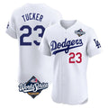Los Angeles Dodgers #23 Kyle Tucker Player White REYNOLDS World Series Limited Elite Home Stitched Jerseys