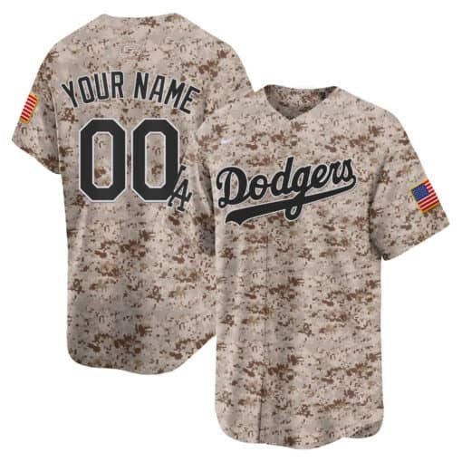 Custom Los Angeles Dodgers USMC Alternate Vapor Premier Limited Jersey ¨C Desert REYNOLDS