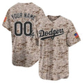 Custom Los Angeles Dodgers USMC Alternate Vapor Premier Limited Jersey ¨C Desert REYNOLDS